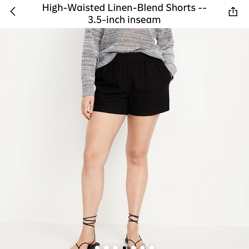 Old Navy Black Linen High Waist Shorts
